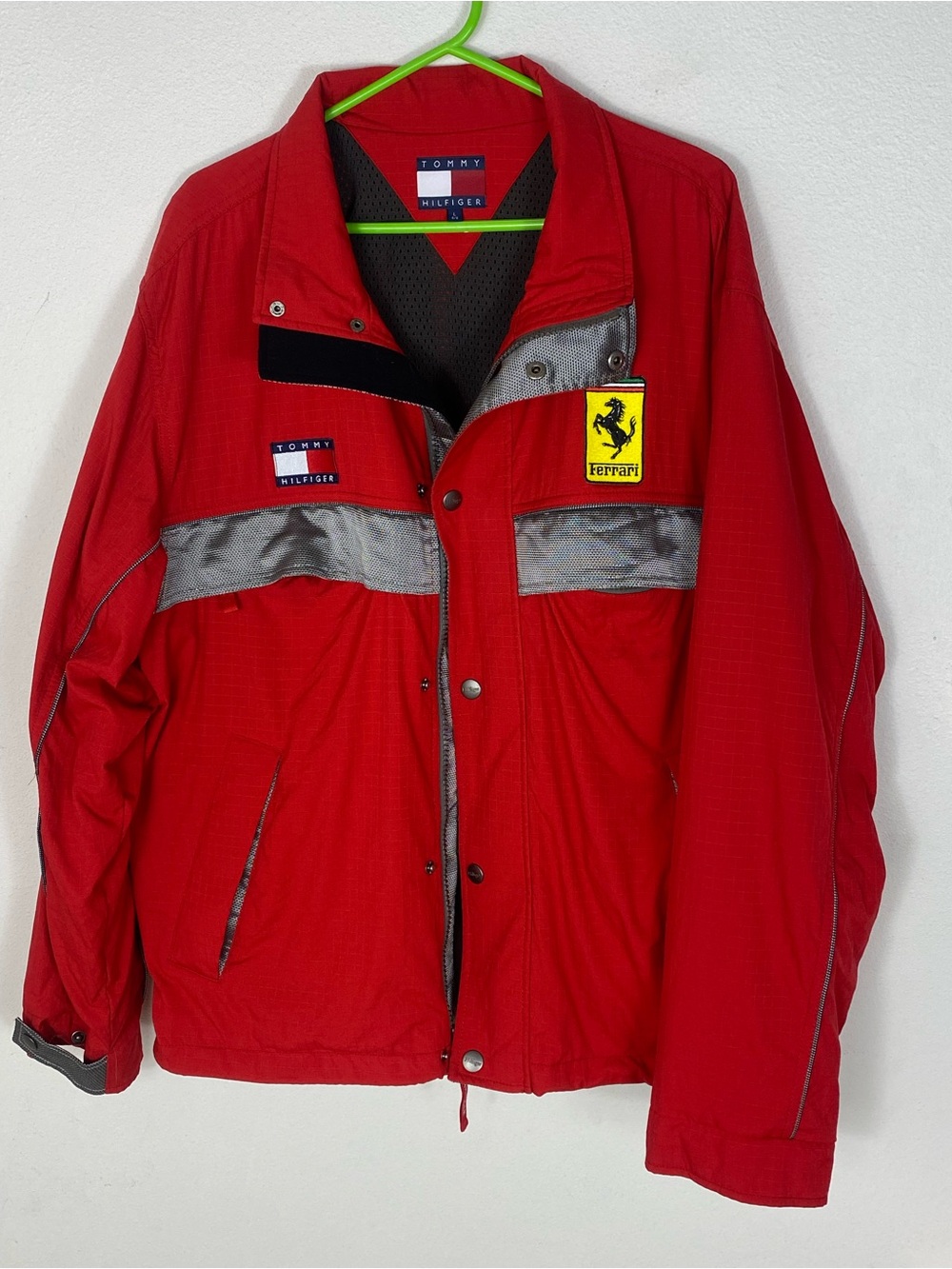 Vintage Limited Edition Tommy Hilfiger Ferrari Racing Jacket Mens Large Y2K F1